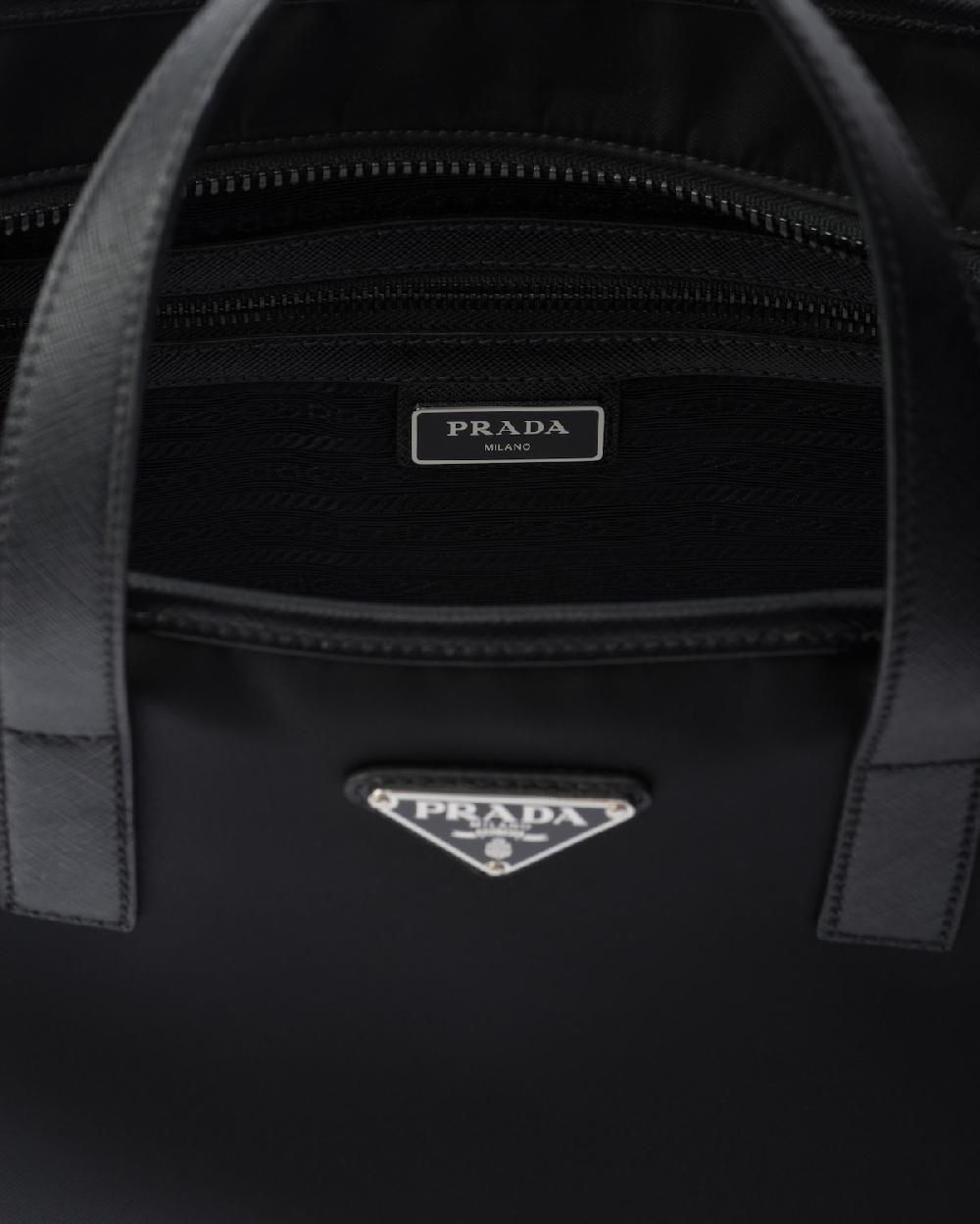 Prada Bolso De Re-Nylon Y Piel Saffiano