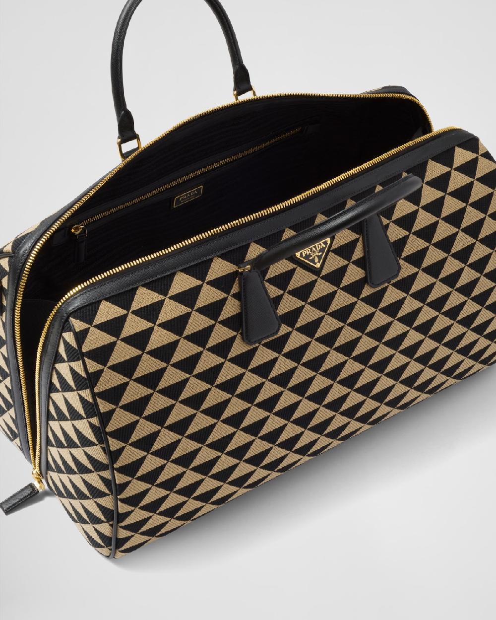 Prada Bolso De Viaje Prada Symbole De Tela Bordada