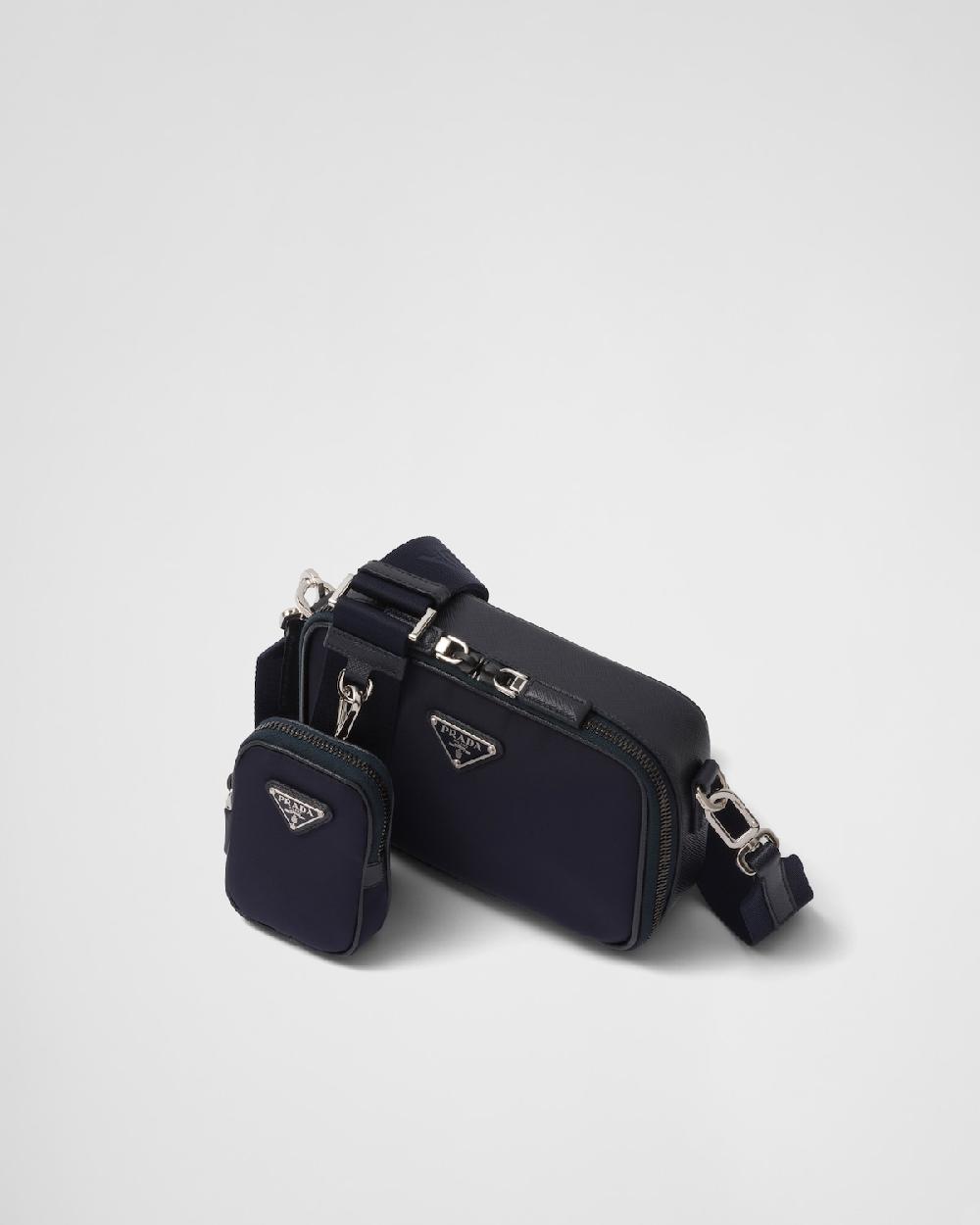 Prada Bolso Re-Nylon Y Piel Saffiano Prada Brique