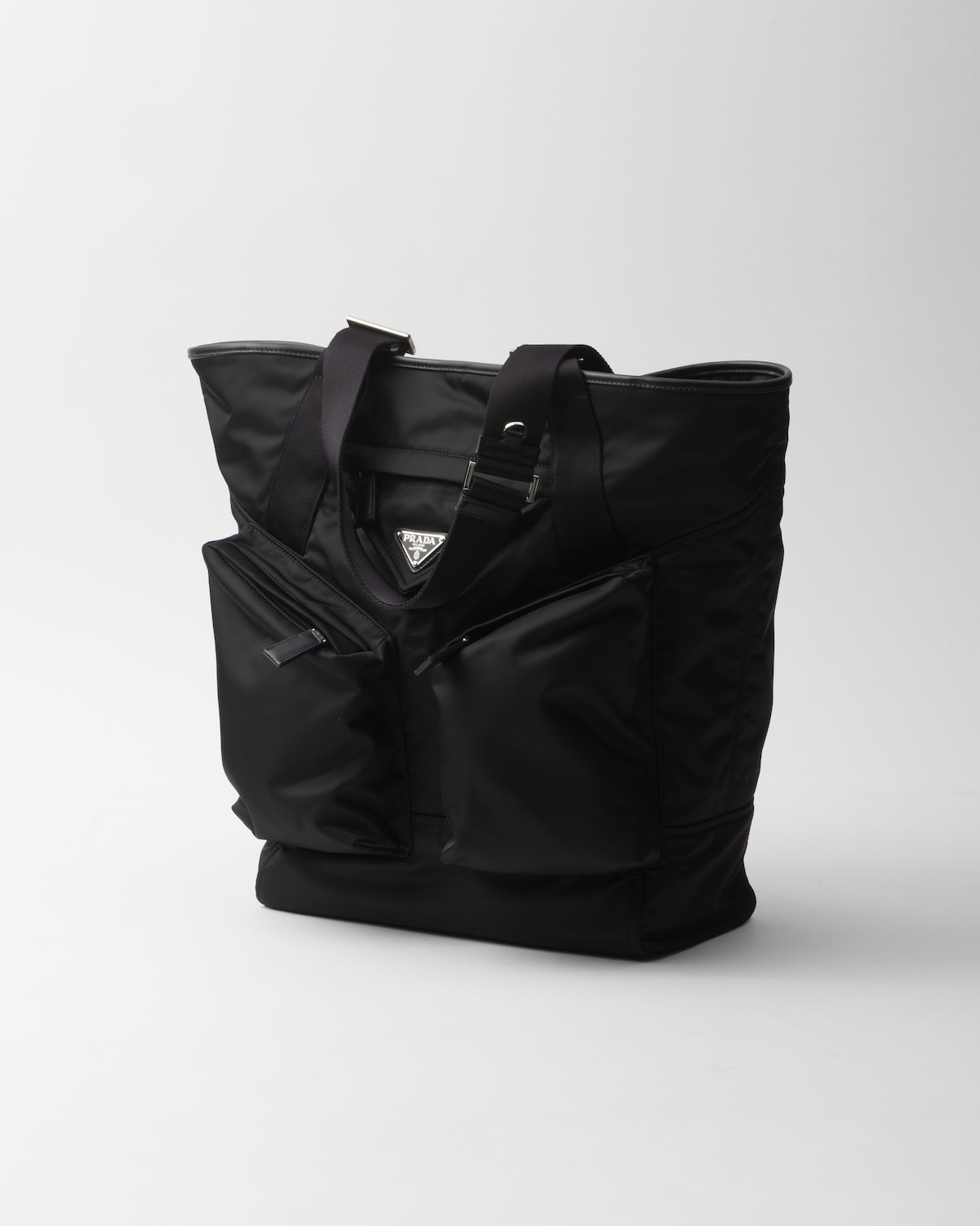 Prada Bolso Tote De Piel Y Re-Nylon