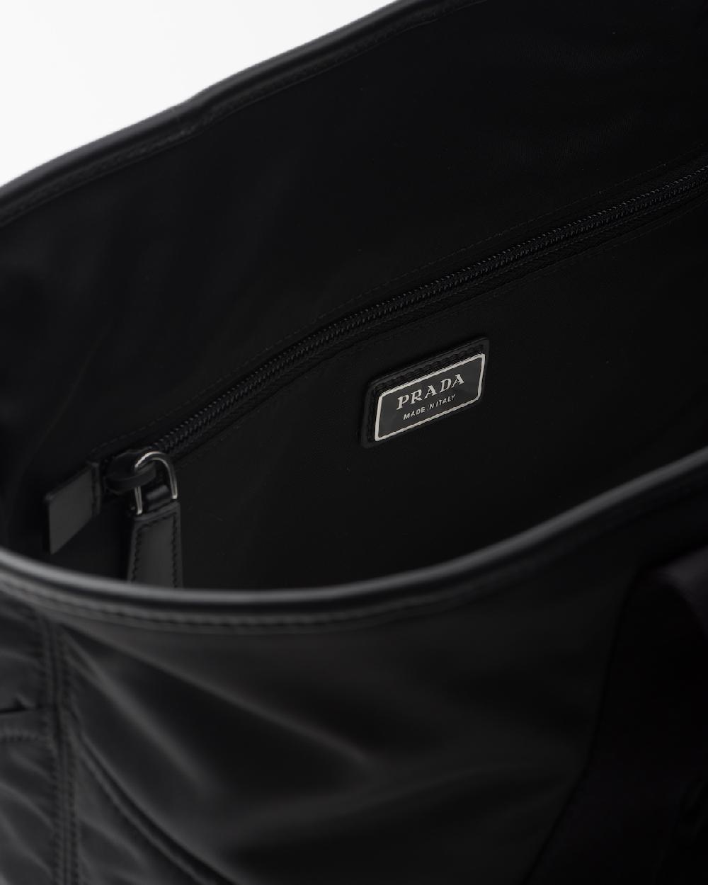 Prada Bolso Tote De Piel Y Re-Nylon