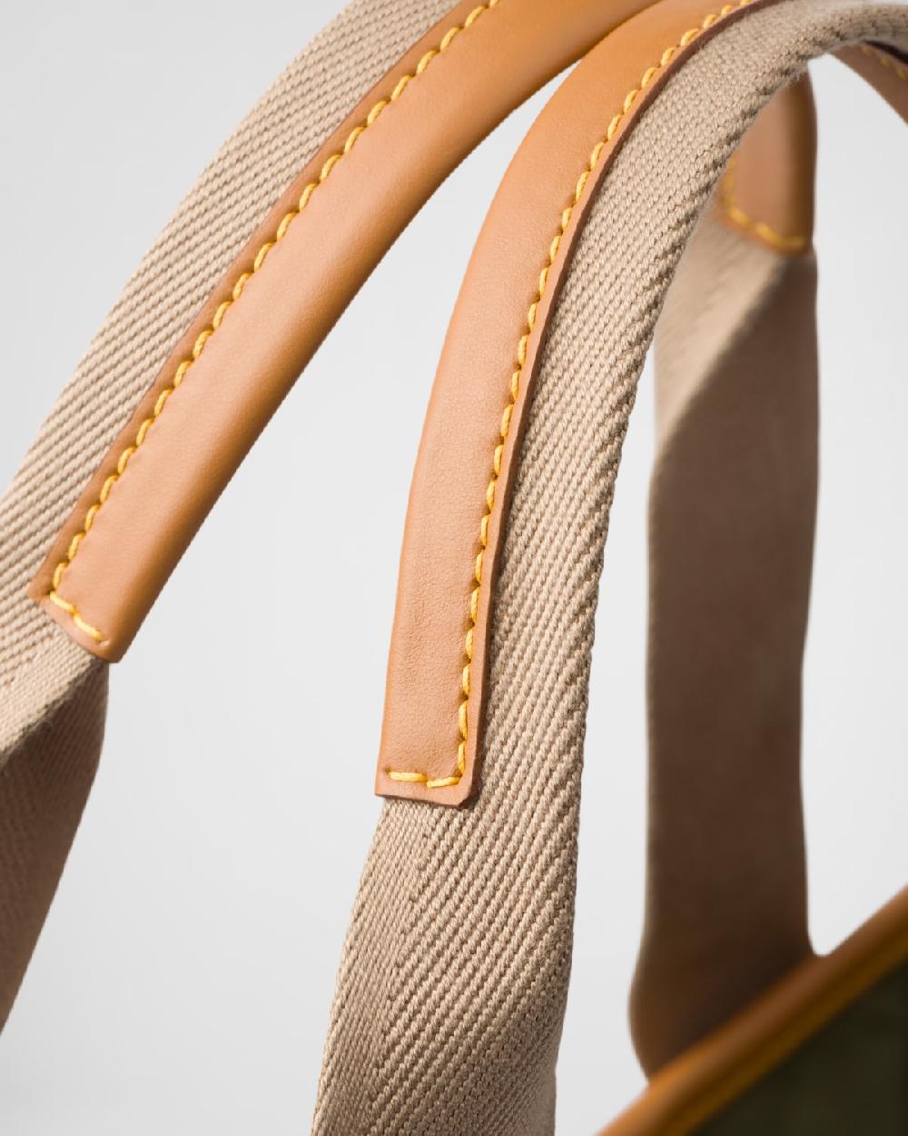 Prada Bolso Tote De Piel Y Re-Nylon