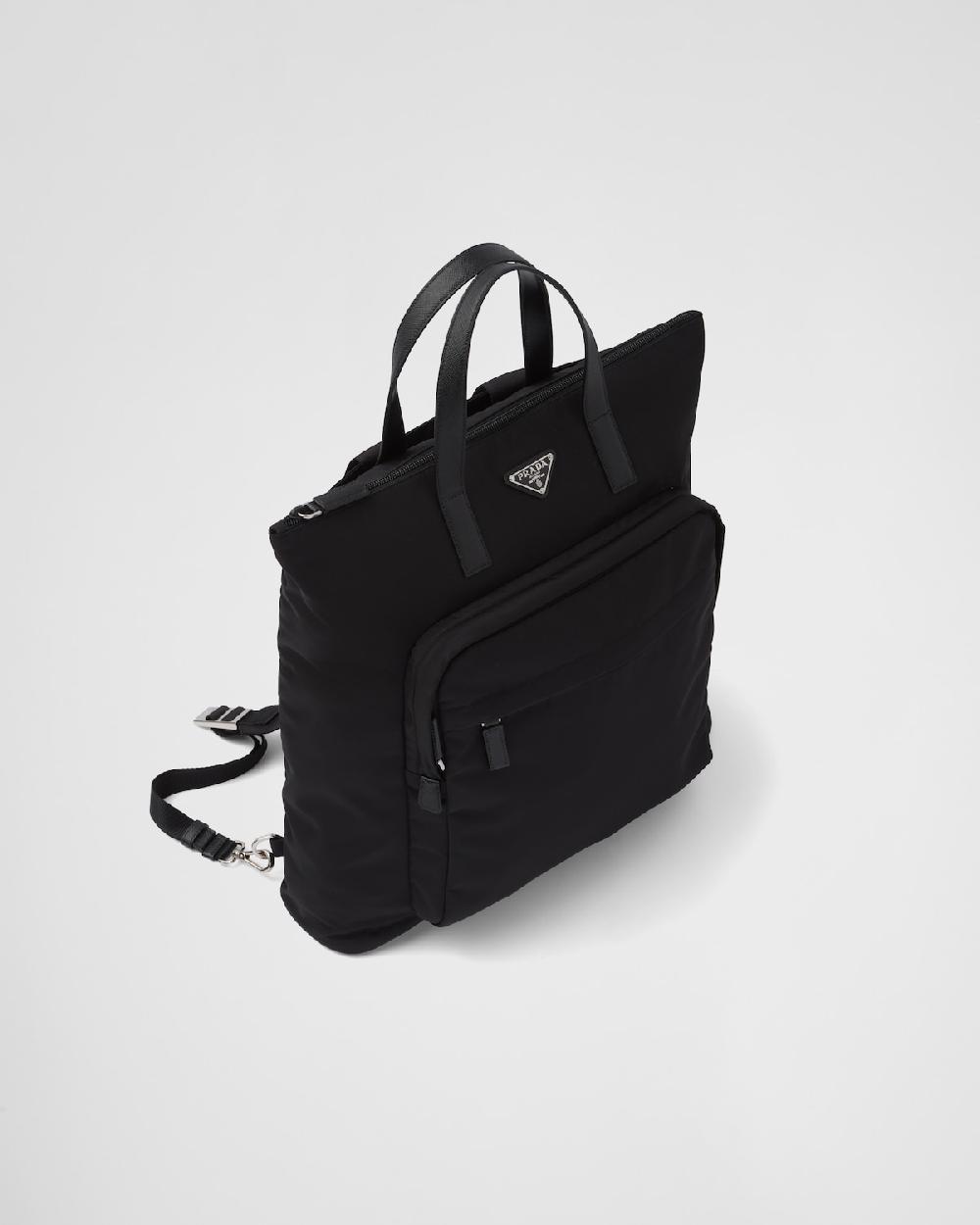 Prada Bolso Tote De Re-Nylon Y Piel Saffiano