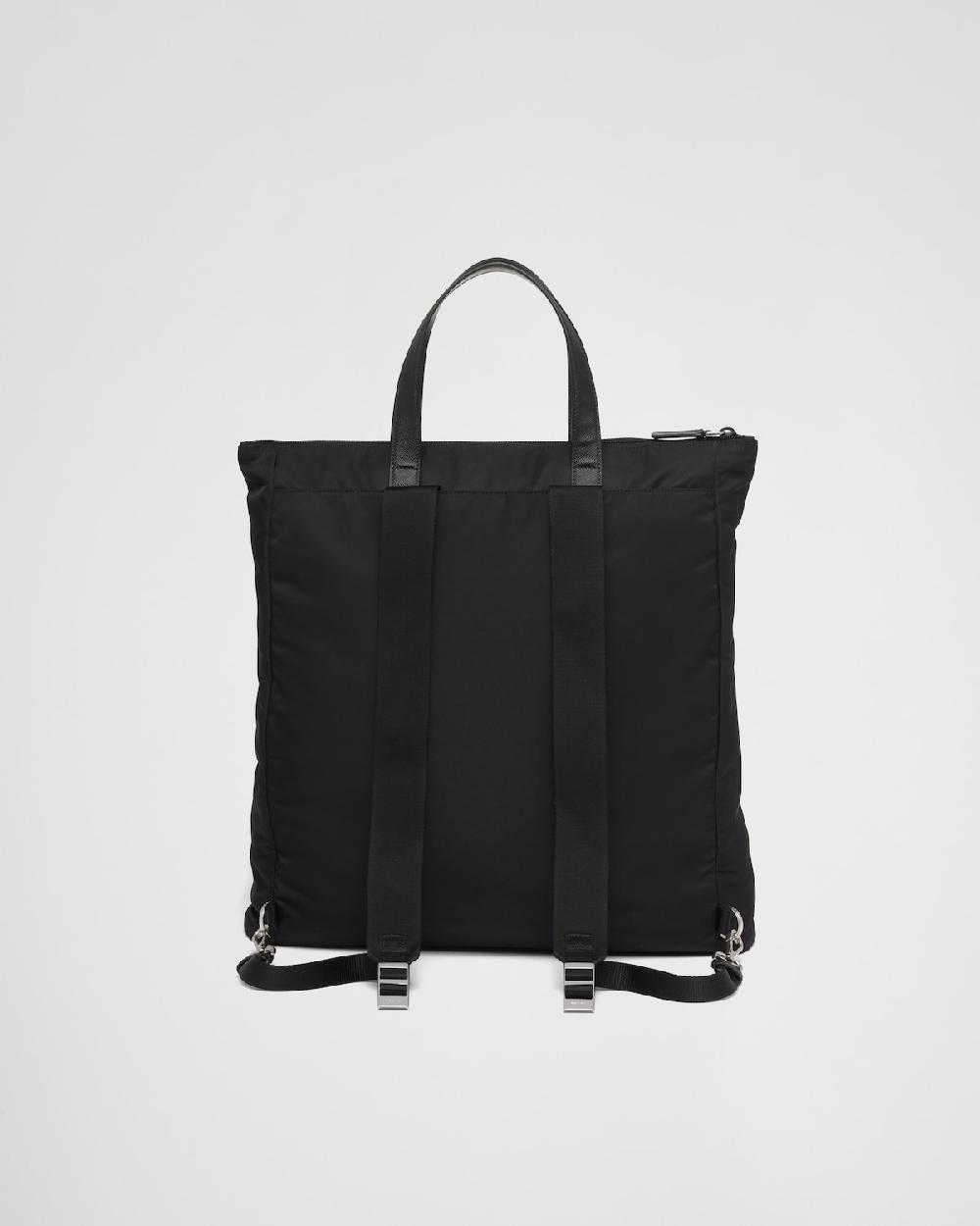 Prada Bolso Tote De Re-Nylon Y Piel Saffiano