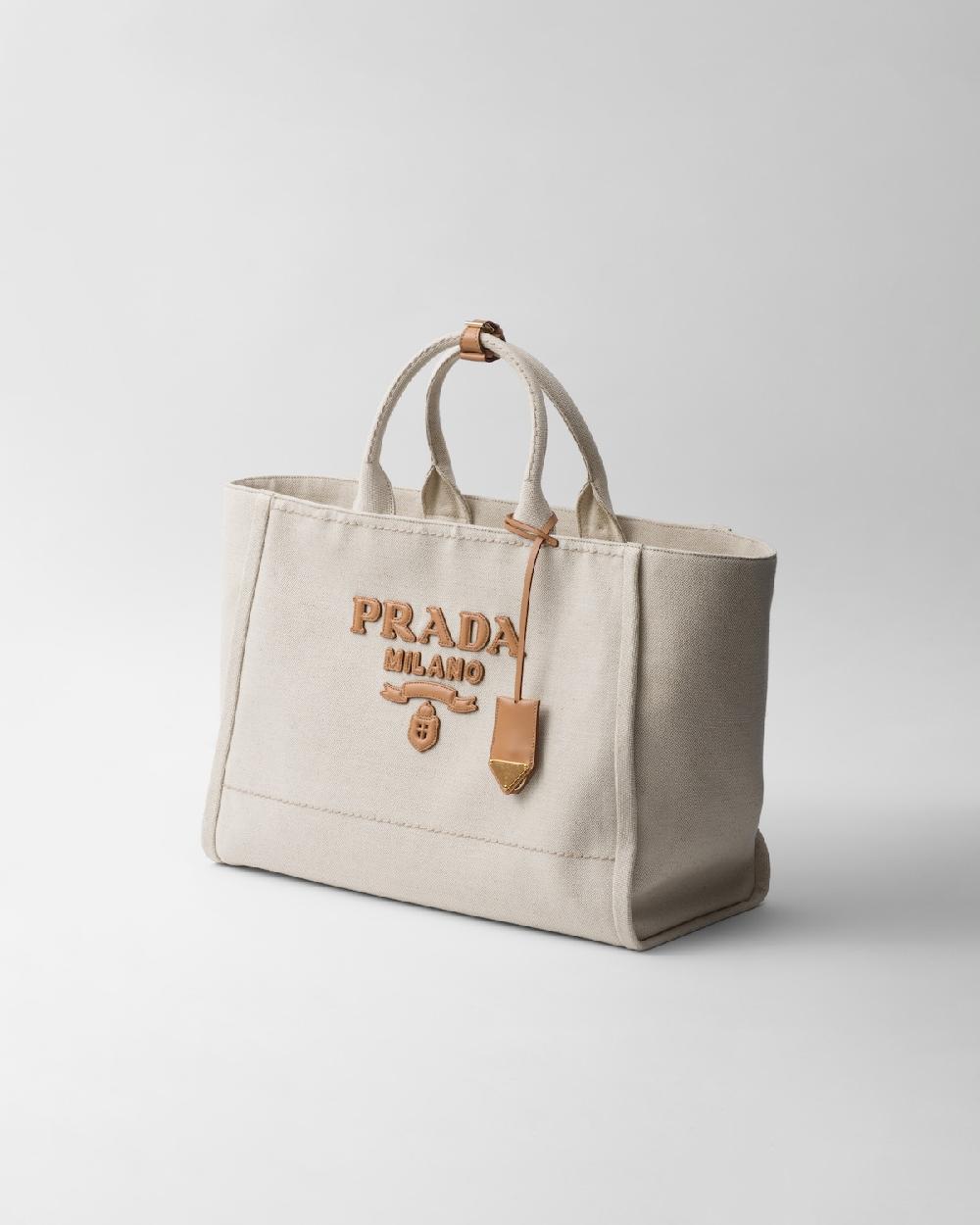 Prada Bolso tote en mezcla de lino