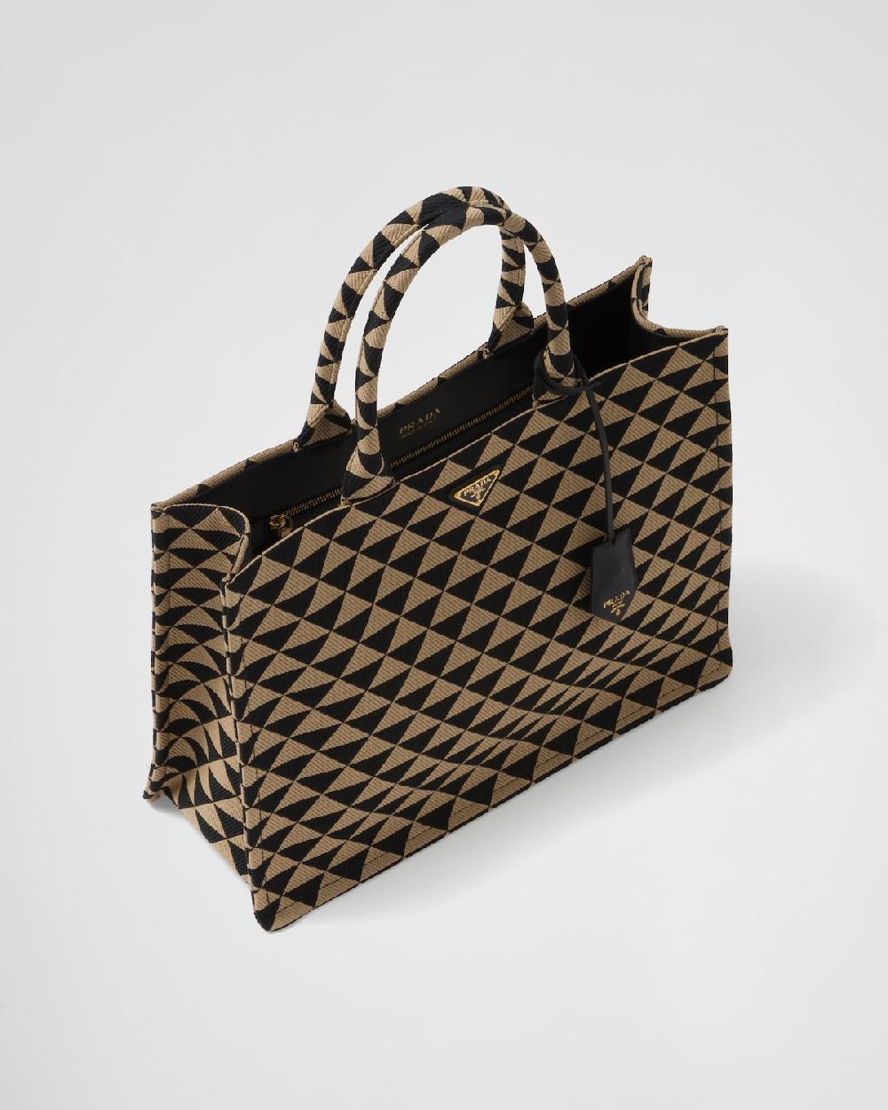 Prada Bolso Tote Prada Symbole De Tela Bordada