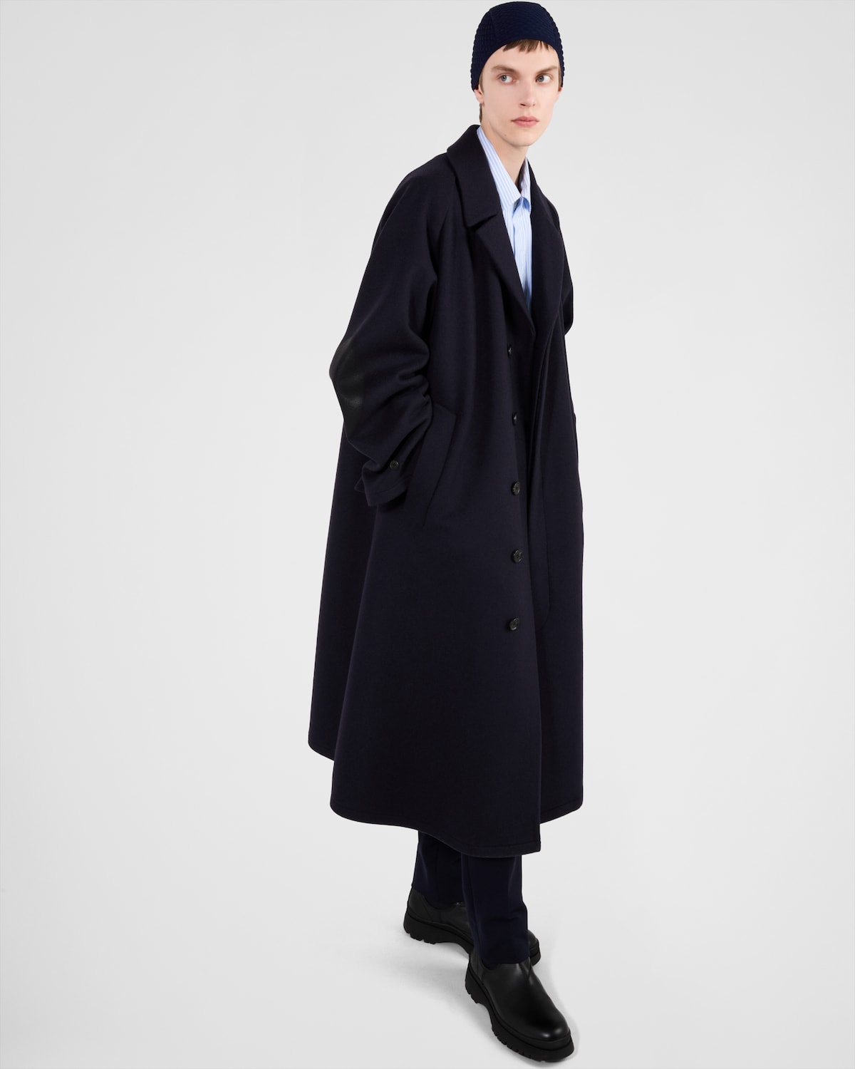 Prada Botas Chelsea De Piel Y Tejido Elástico