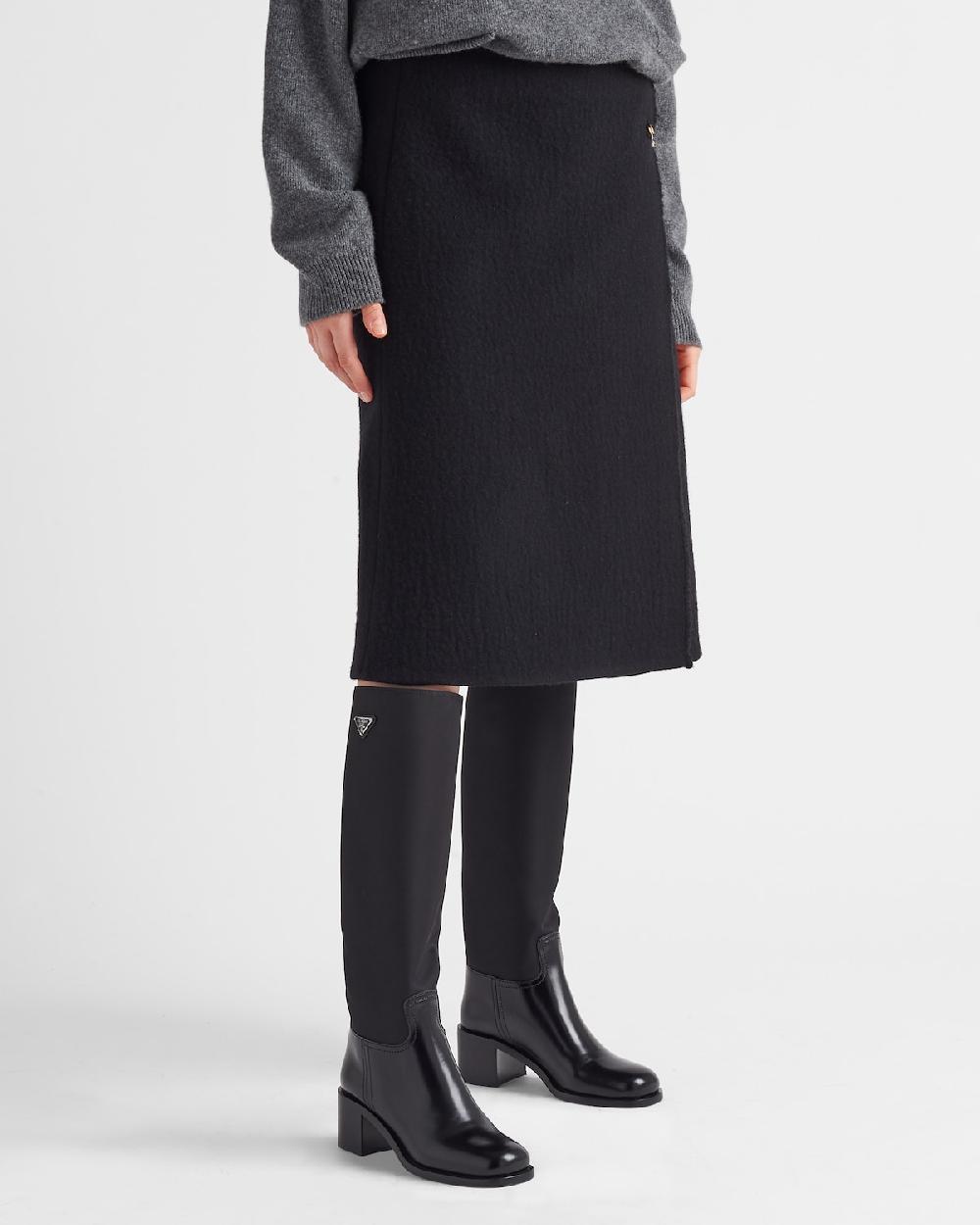 Prada Botas De Piel Cepillada Y Re-Nylon