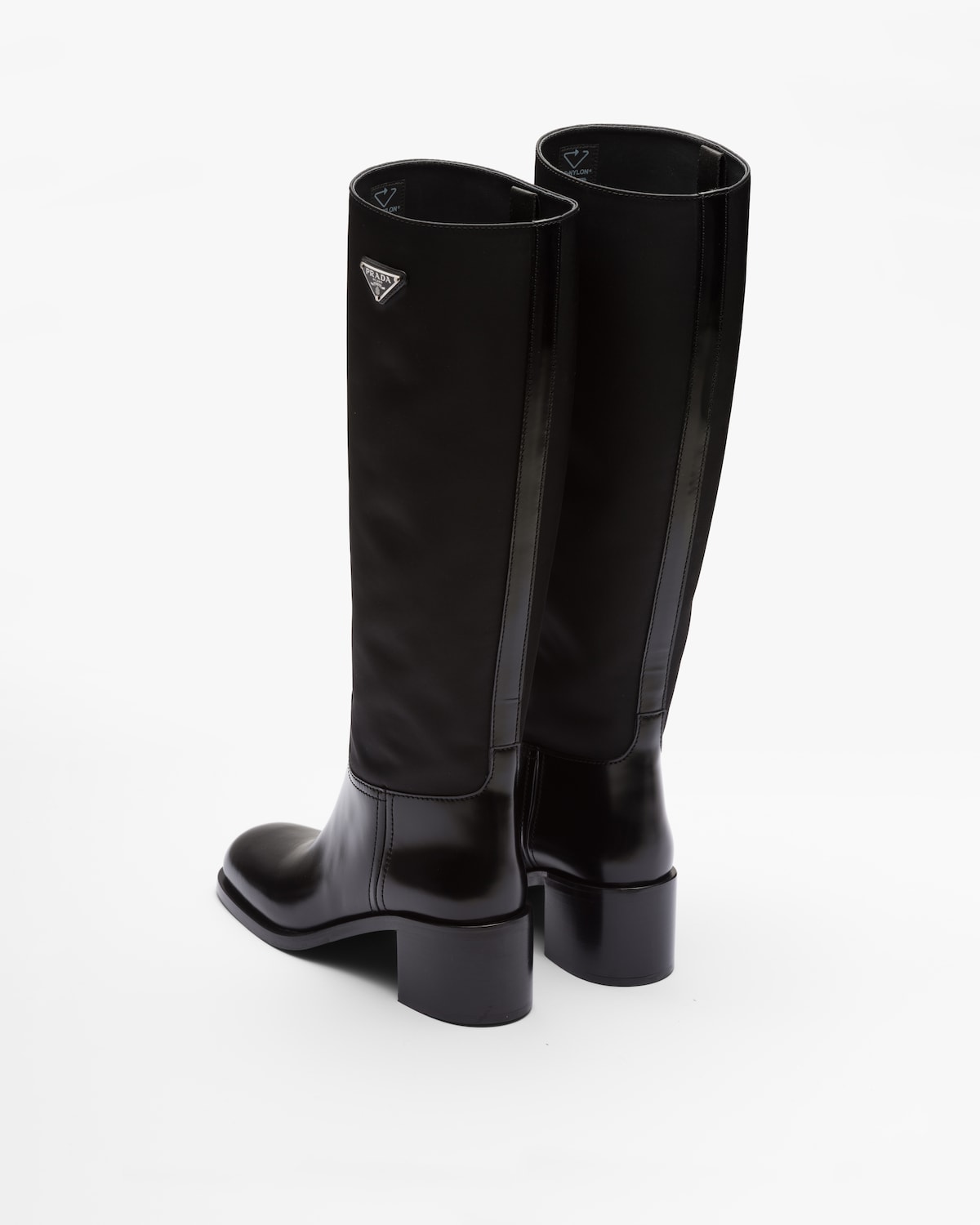 Prada Botas De Piel Cepillada Y Re-Nylon