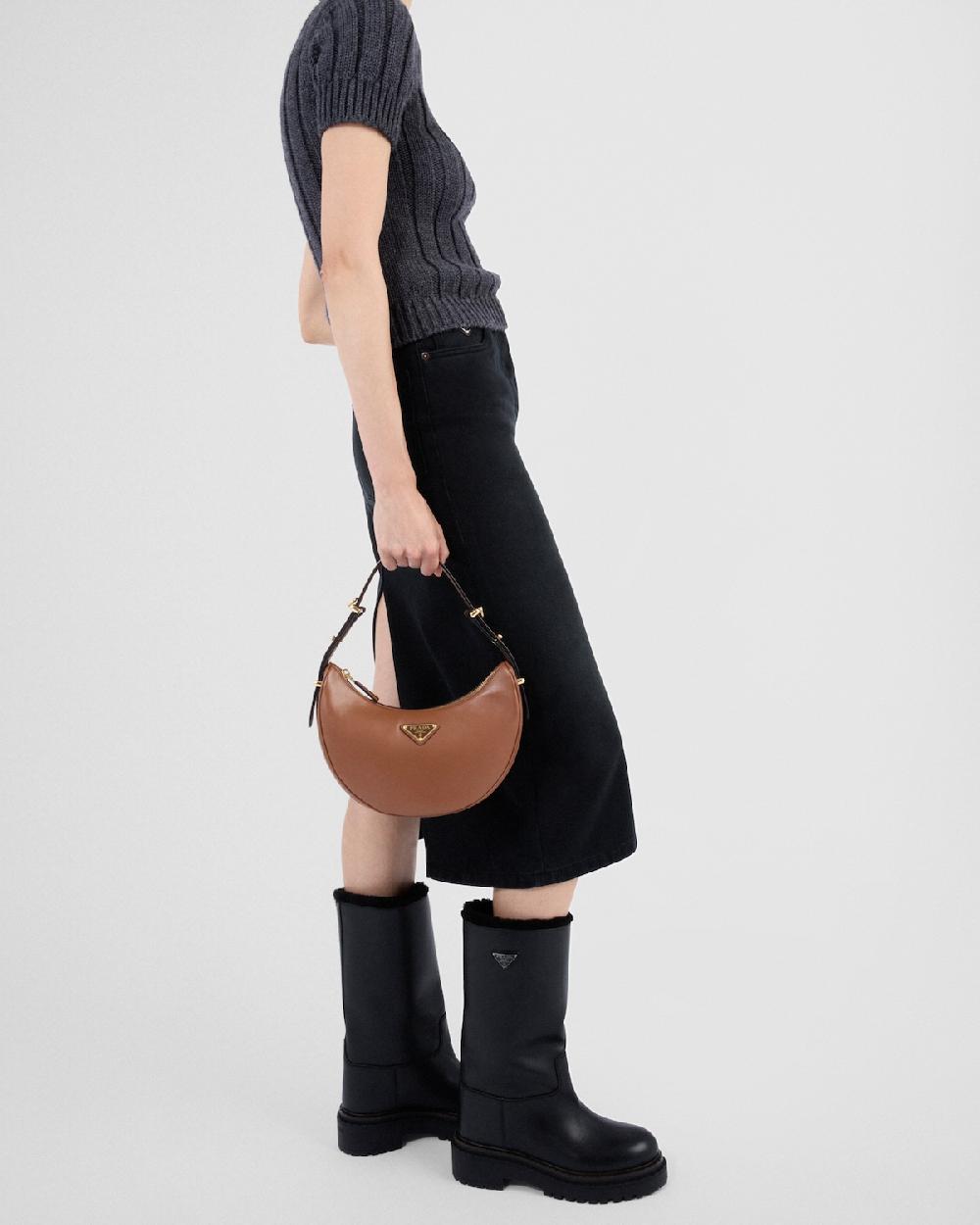 Prada Botas De Piel Y Borreguillo