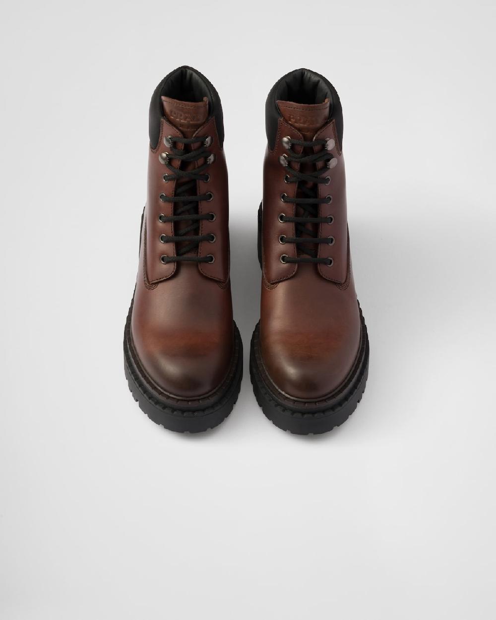 Prada Botas De Piel Y Re-Nylon