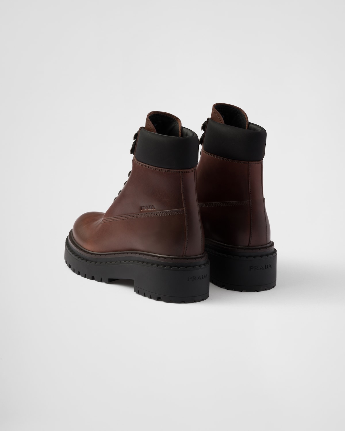 Prada Botas De Piel Y Re-Nylon