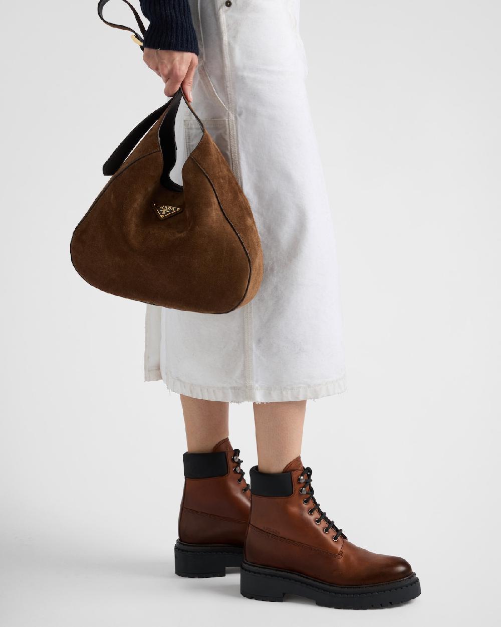 Prada Botas De Piel Y Re-Nylon