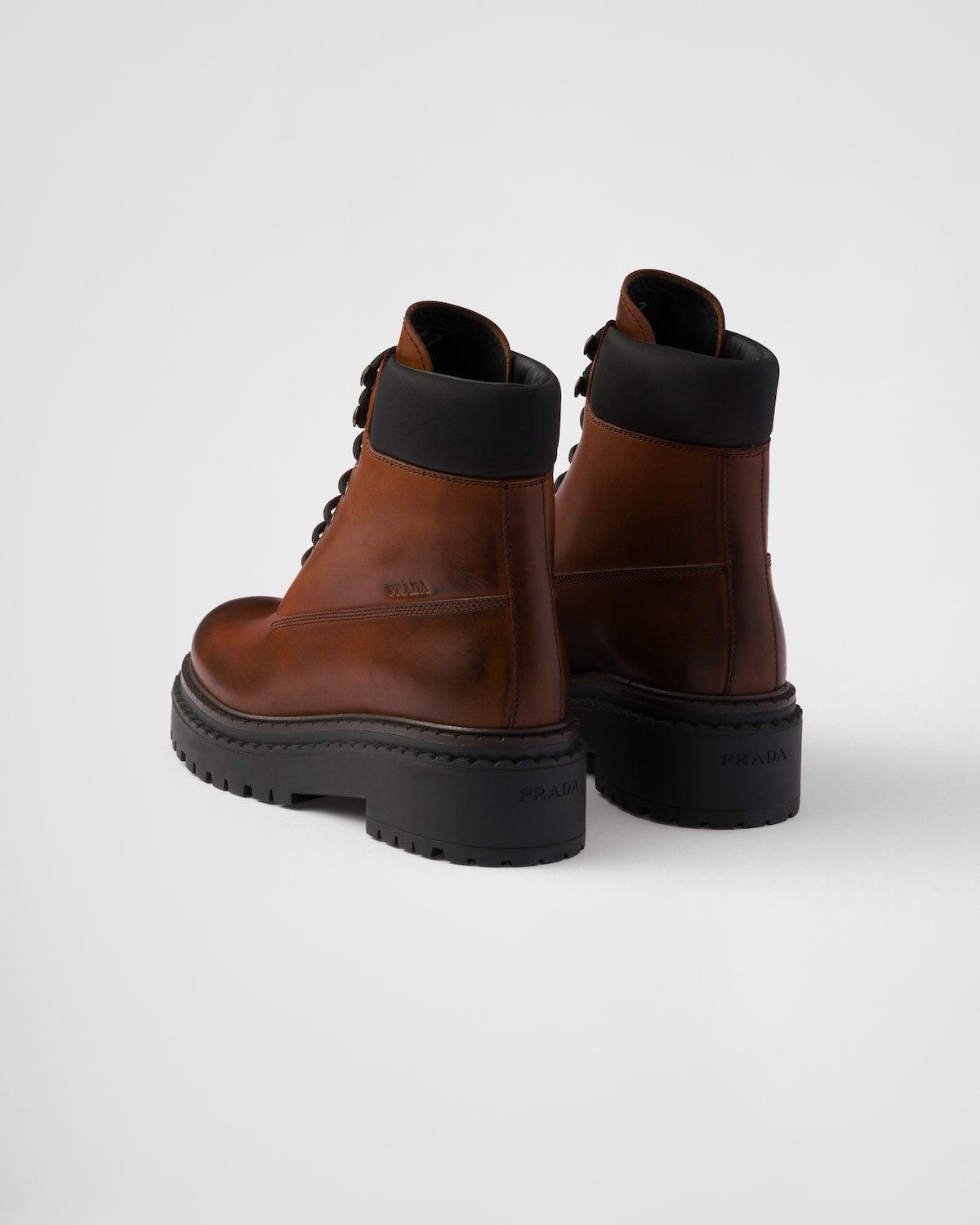 Prada Botas De Piel Y Re-Nylon