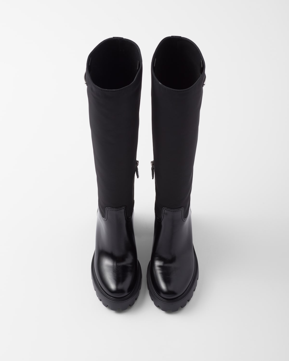 Prada Botas De Piel Y Re-Nylon