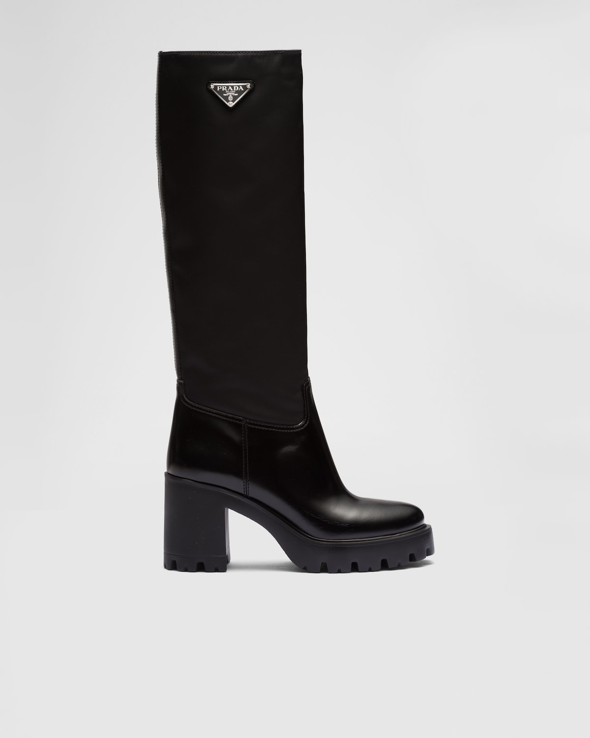 Prada Botas de piel y Re-Nylon
