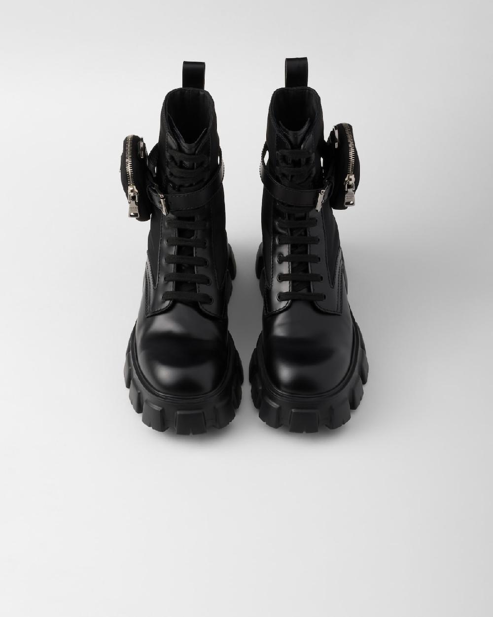 Prada Botas Monolith En Re-Nylon Y Piel Cepillada