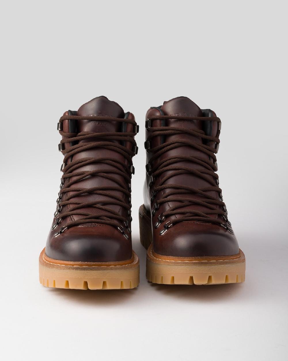 Prada Botines De Piel Con Cordones