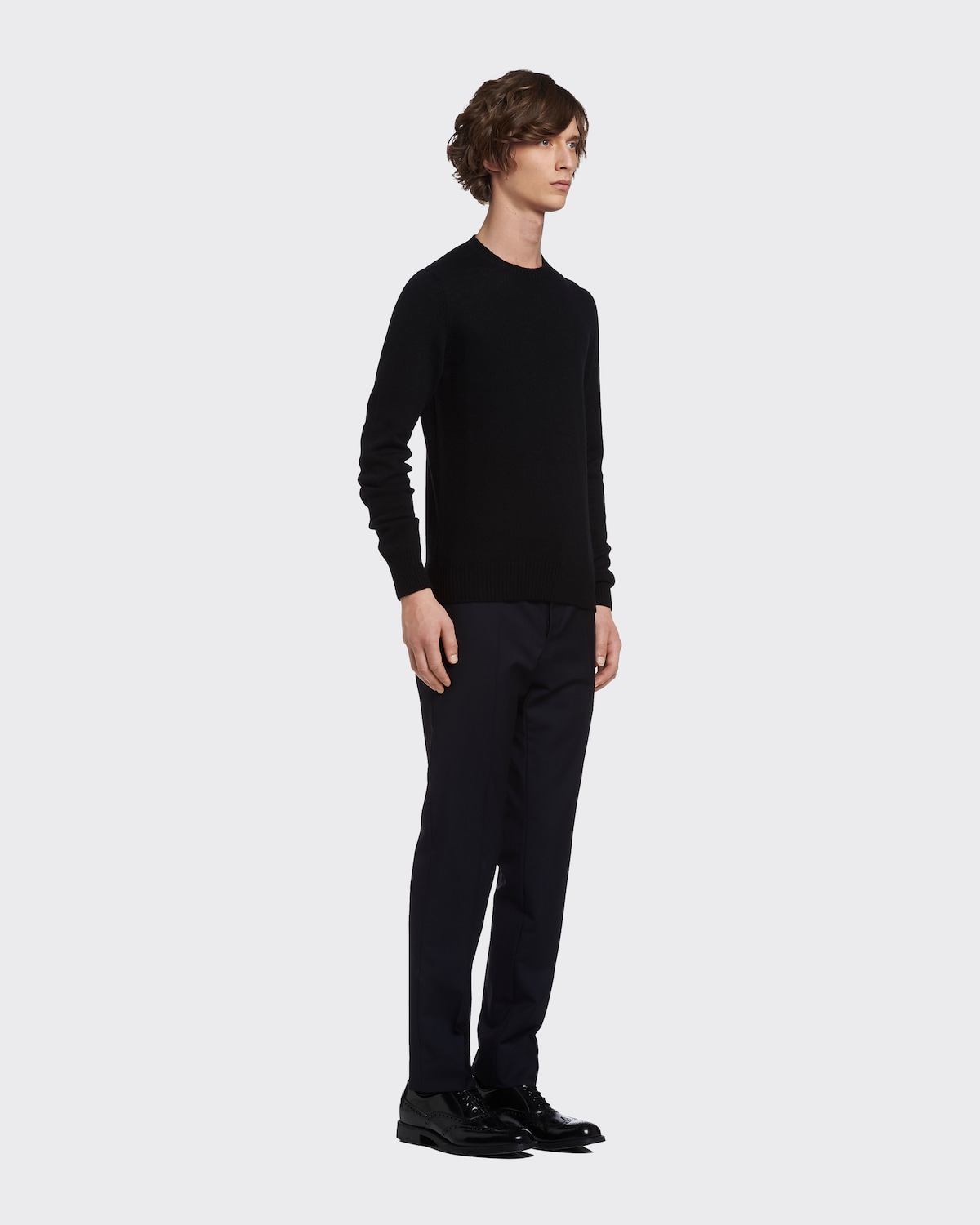 Prada Cable-Knit Cashmere Crew-Neck Sweater