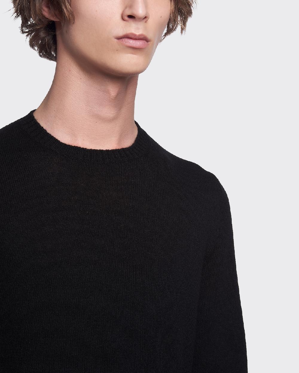 Prada Cable-Knit Cashmere Crew-Neck Sweater