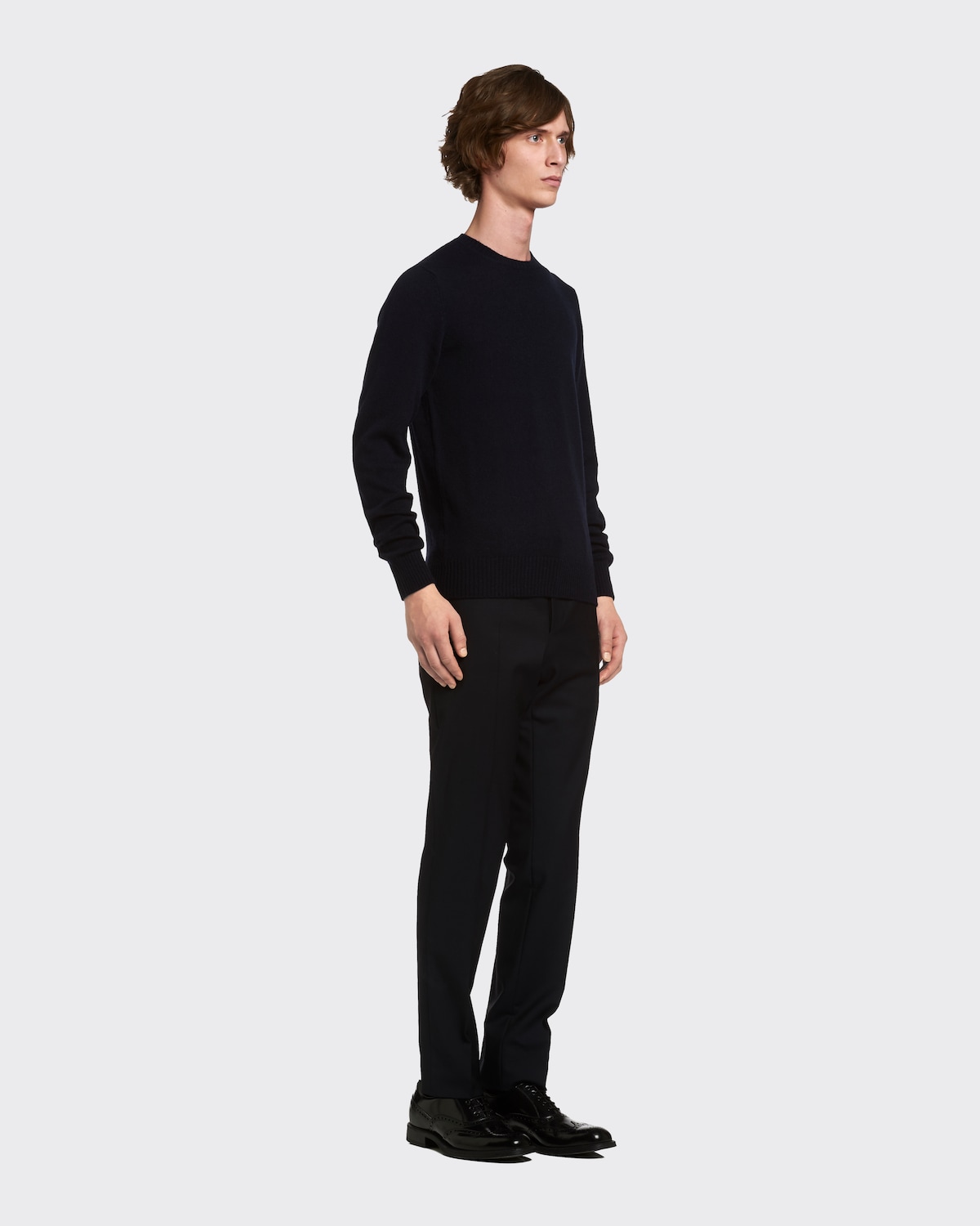 Prada Cable-Knit Cashmere Crew-Neck Sweater