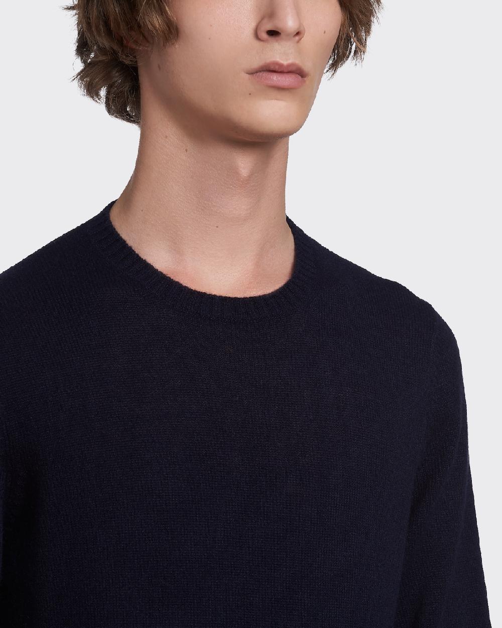 Prada Cable-Knit Cashmere Crew-Neck Sweater