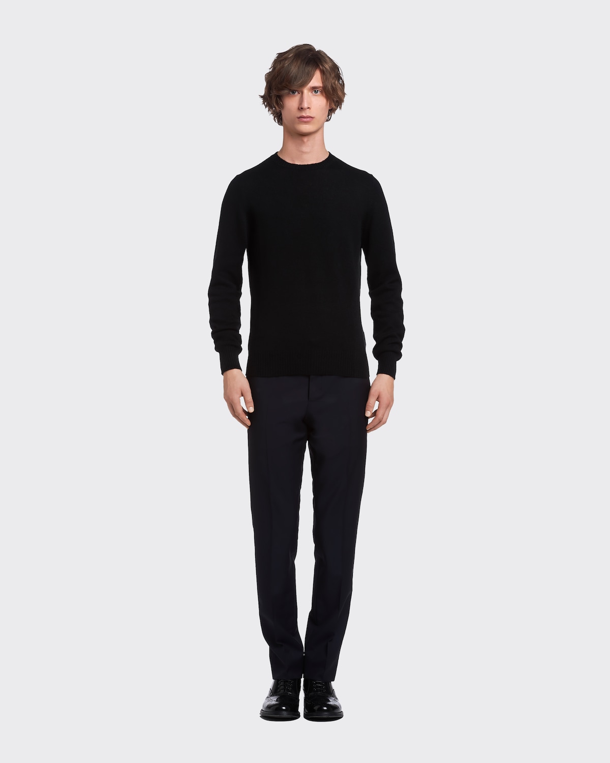 Prada Cable-Knit Cashmere Crew-Neck Sweater