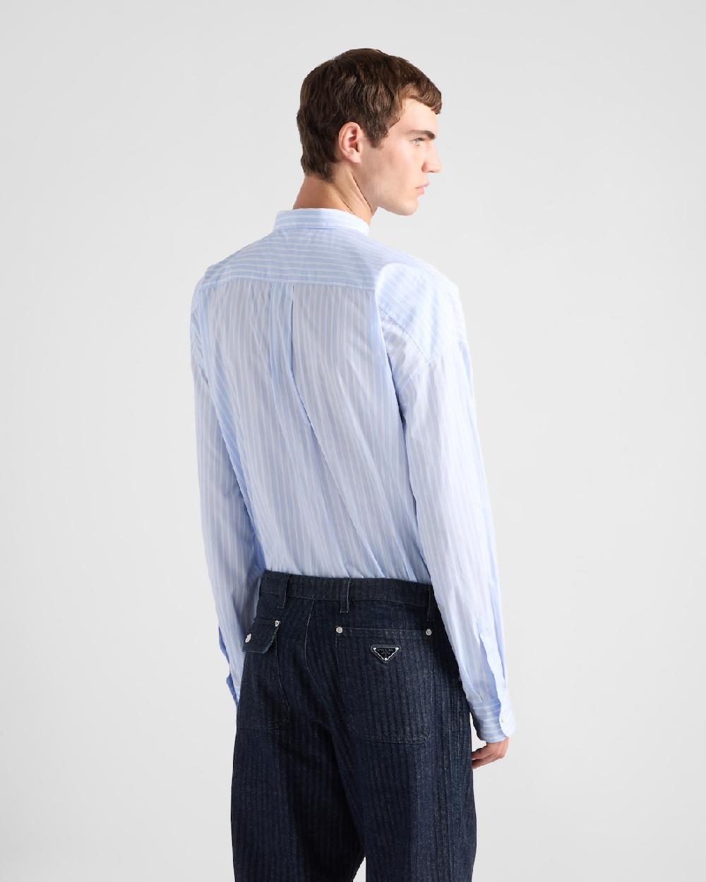 Prada Camisa De Algodón A Rayas