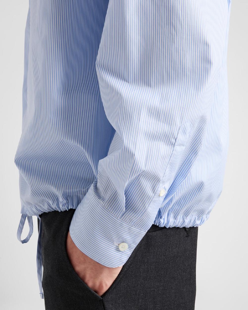 Prada Camisa De Algodón Con Capucha