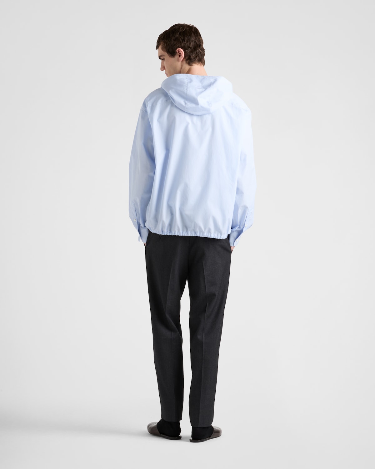 Prada Camisa De Algodón Con Capucha