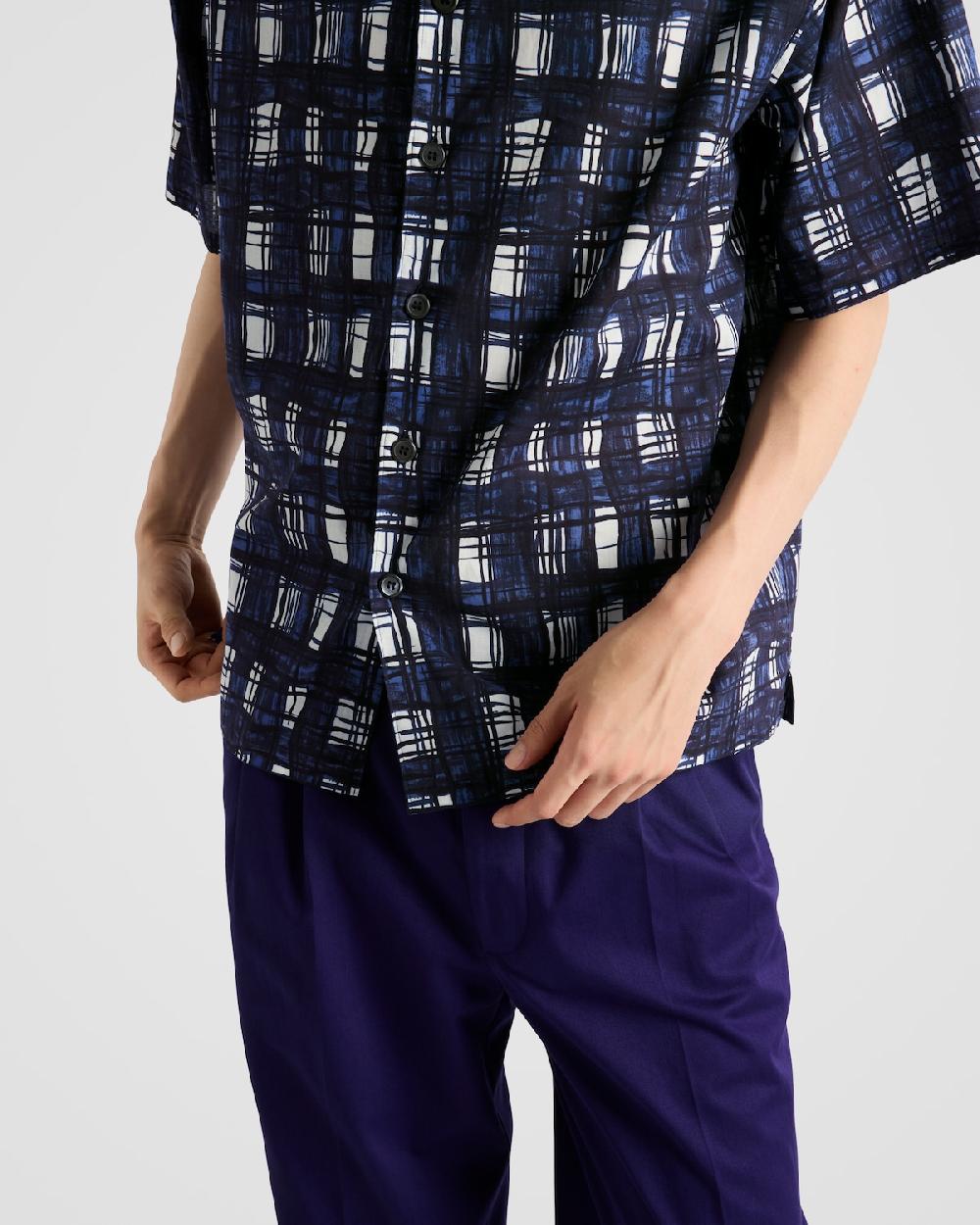 Prada Camisa De Algodón De Manga Corta