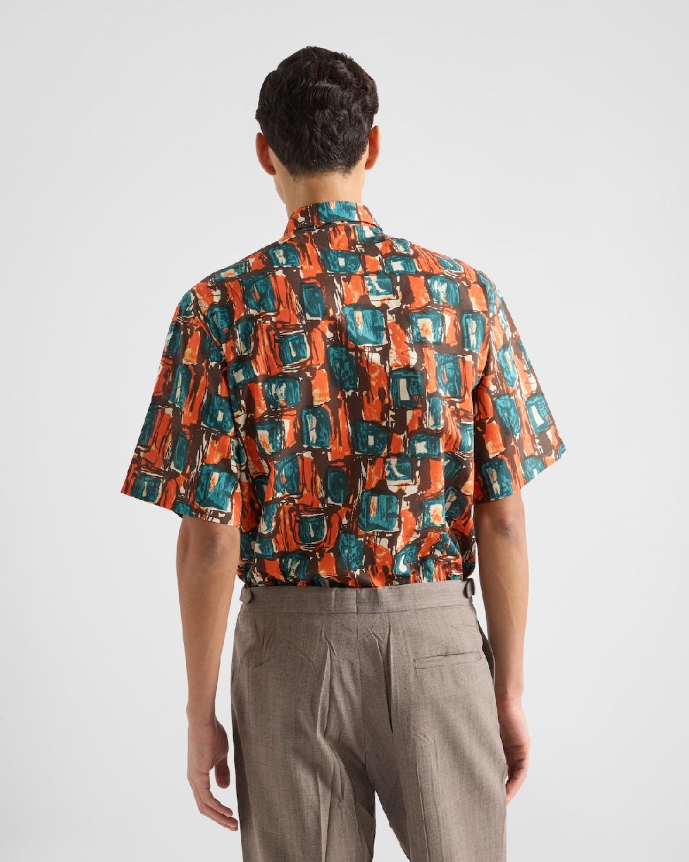 Prada Camisa De Algodón De Manga Corta