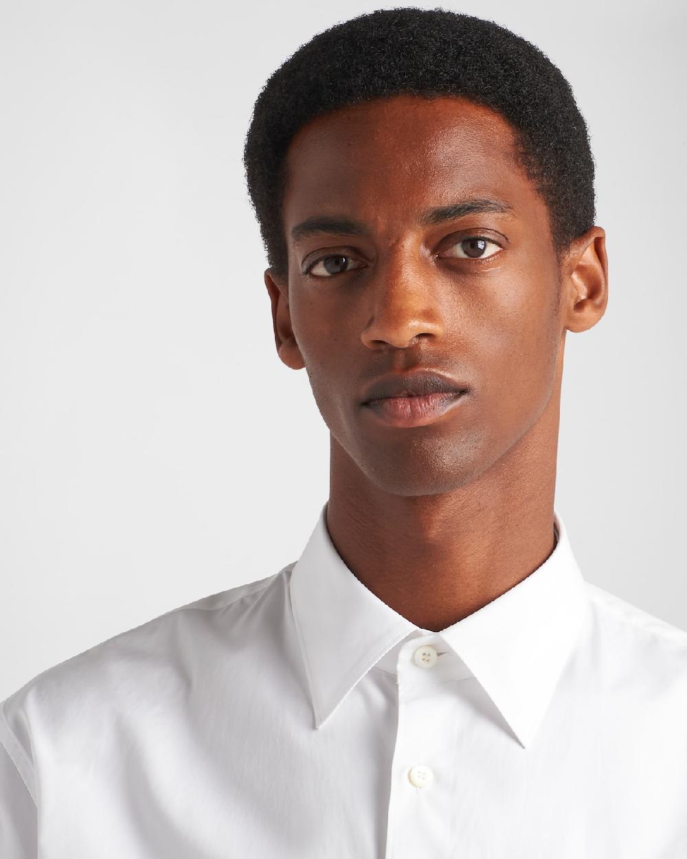 Prada Camisa De Algodón De Manga Corta