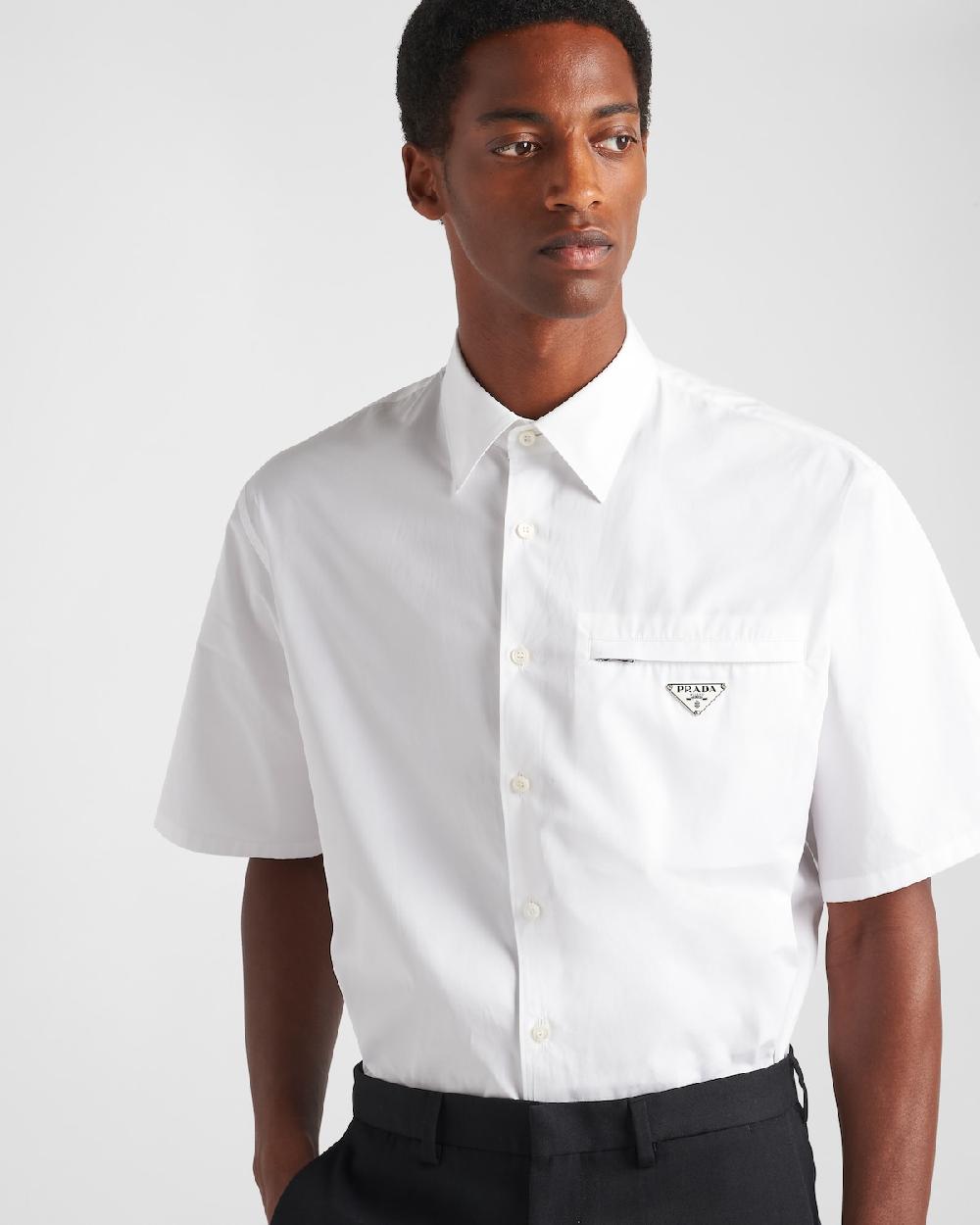 Prada Camisa De Algodón De Manga Corta