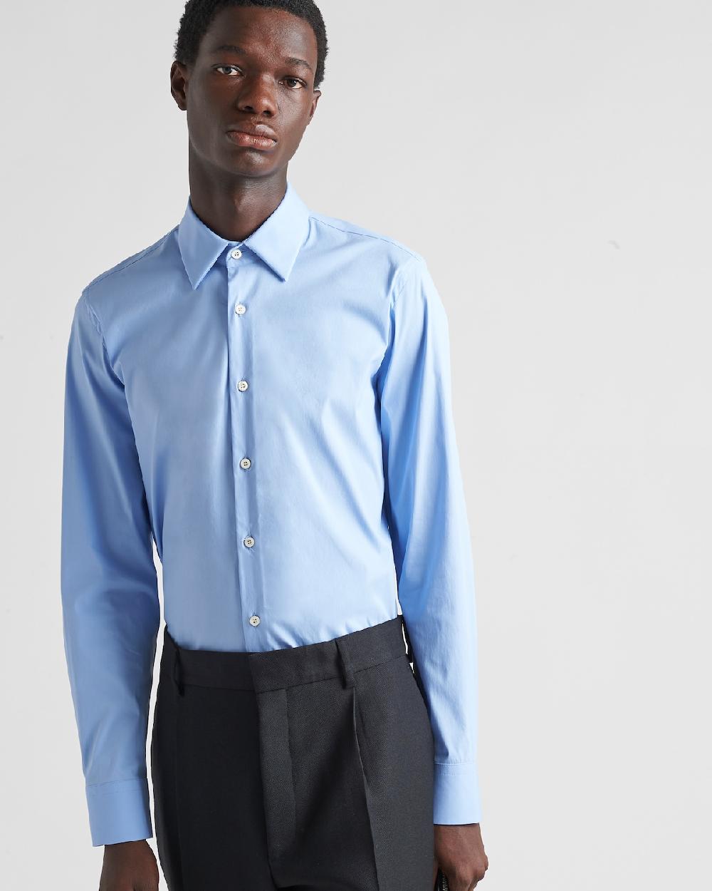 Prada Camisa De Algodón Elástico