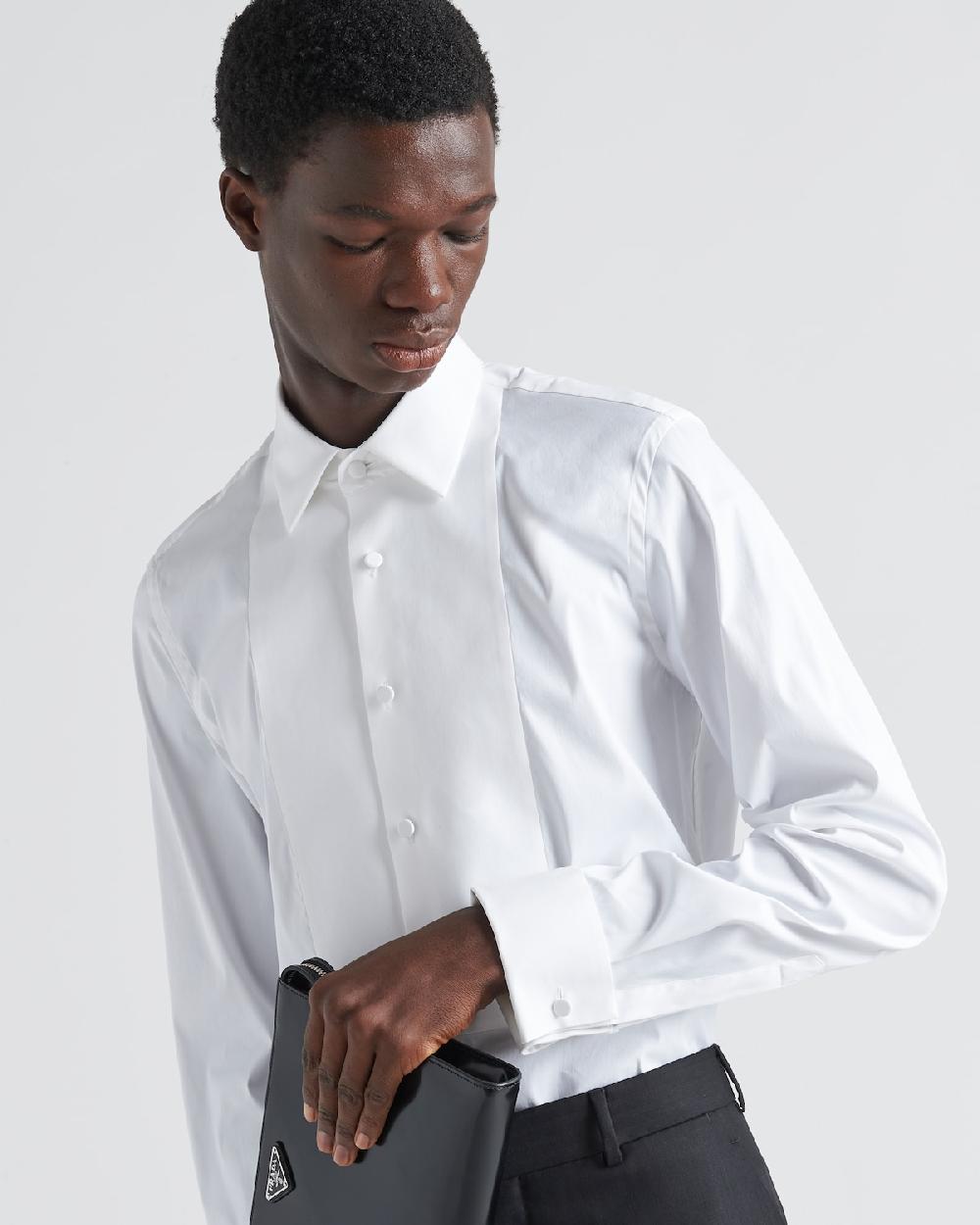 Prada Camisa De Algodón Elástico