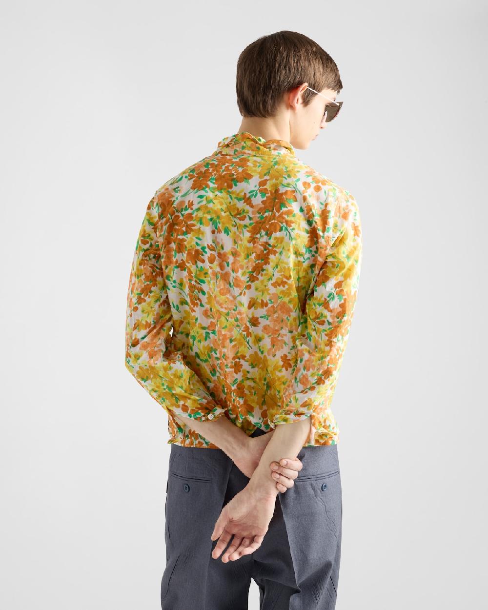 Prada Camisa De Algodón Estampada