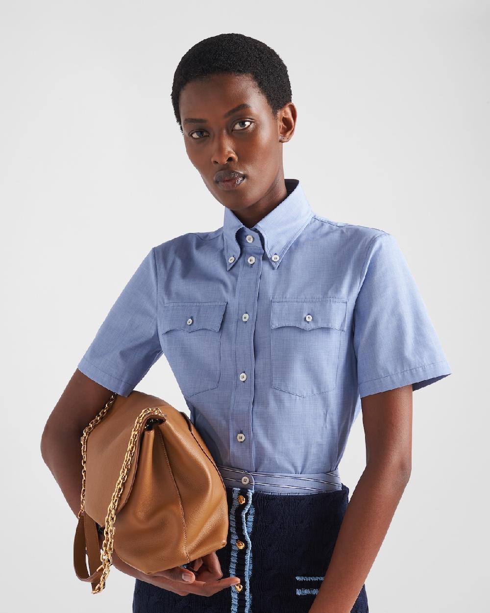 Prada Camisa De Algodón Fil-à-fil