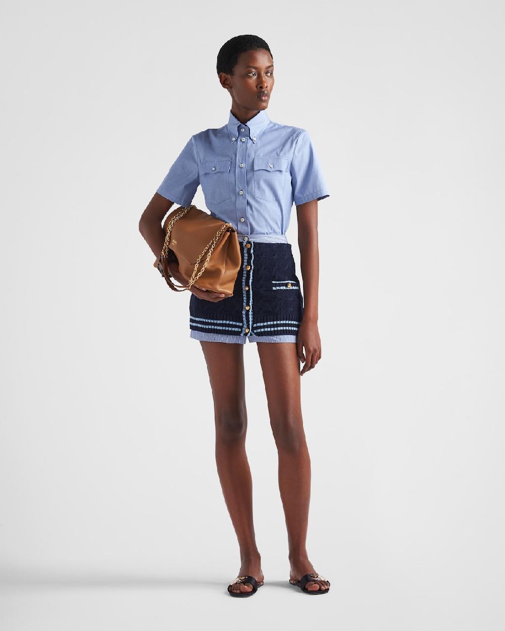 Prada Camisa de algodón fil-à-fil