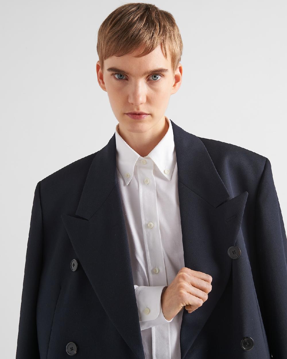 Prada Camisa De Algodón Oxford Bordada