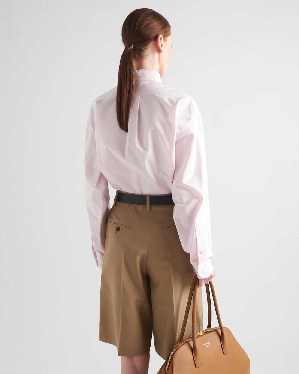 Prada Camisa De Algodón Oxford Bordada