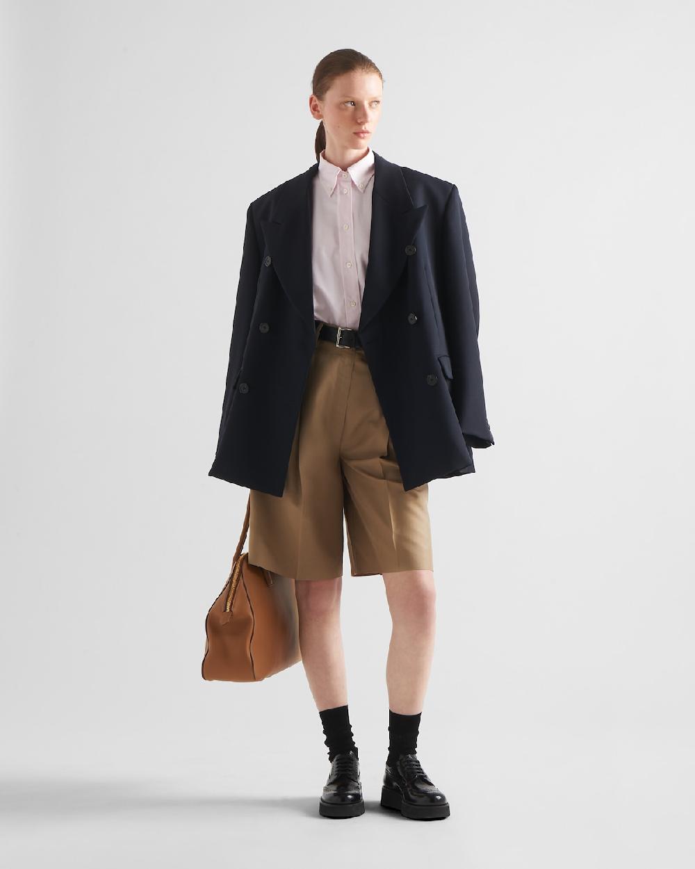 Prada Camisa de algodón Oxford bordada