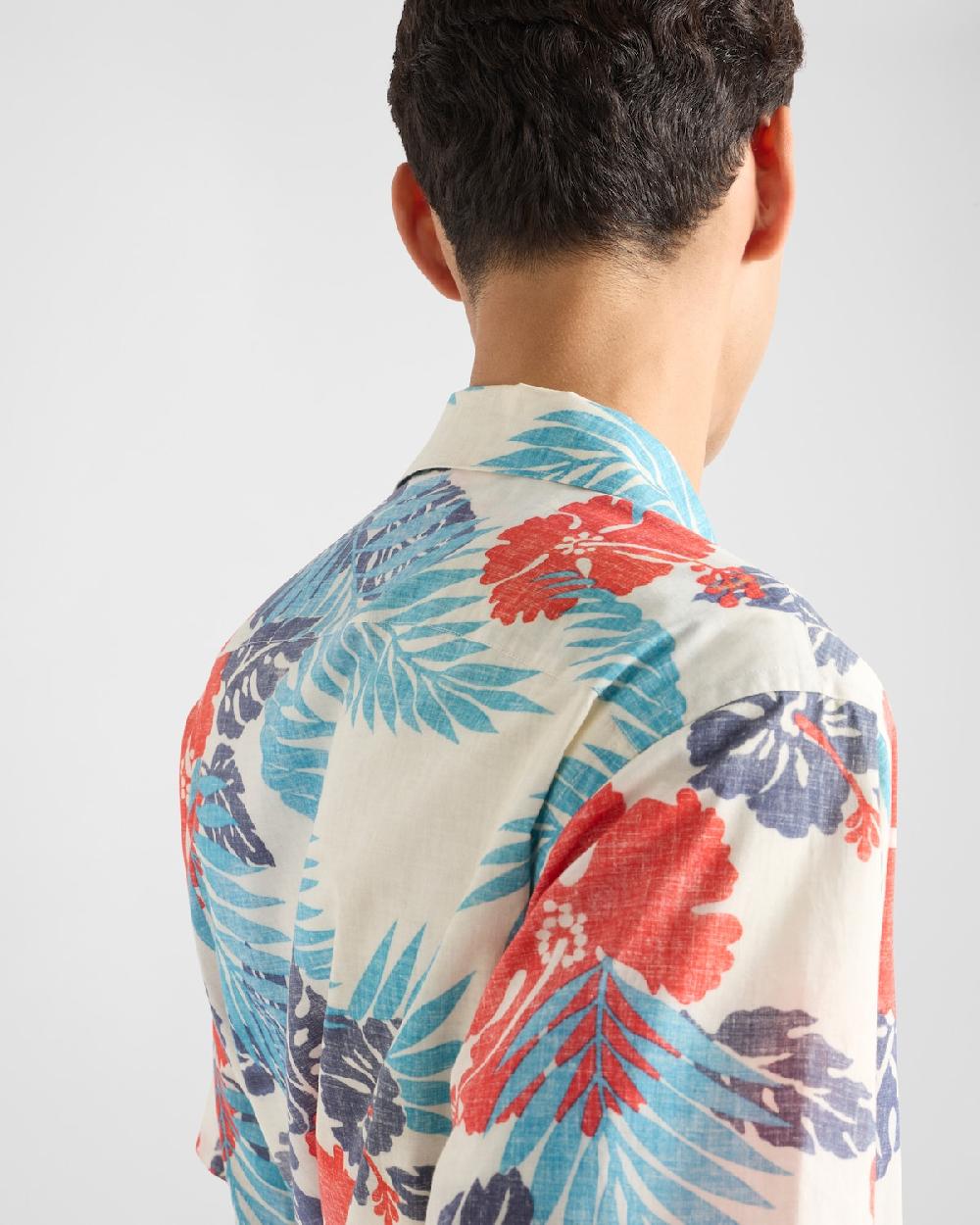 Prada Camisa De Bolera En Algodón Estampado