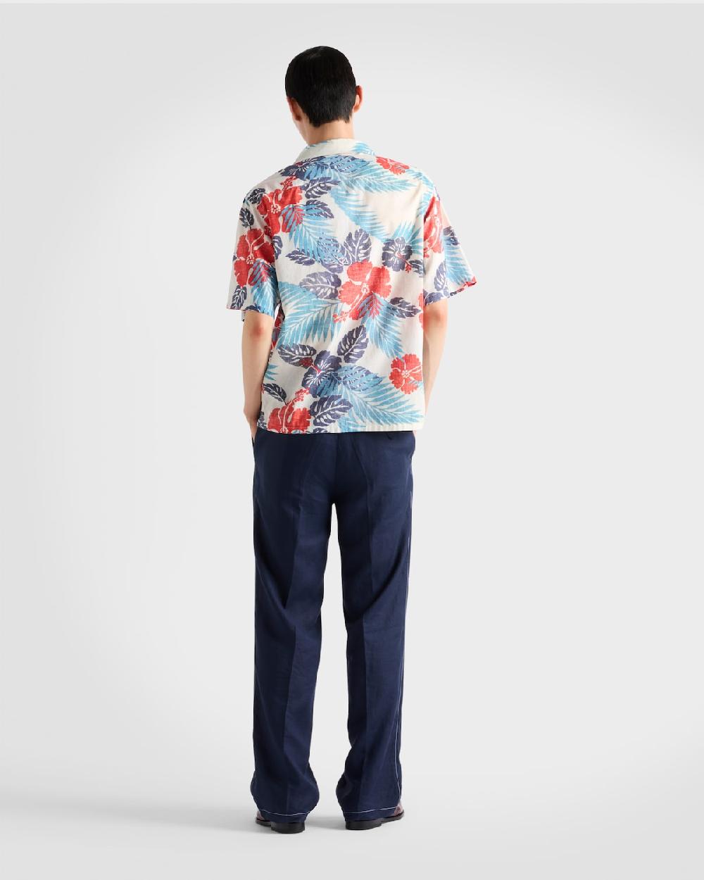 Prada Camisa De Bolera En Algodón Estampado