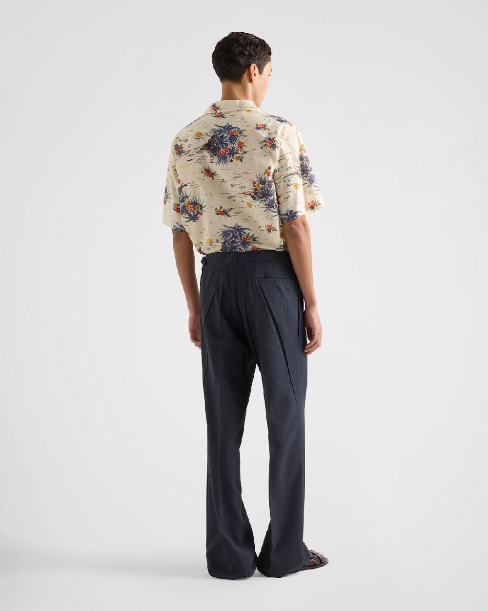 Prada Camisa De Bolera En Algodón Estampado