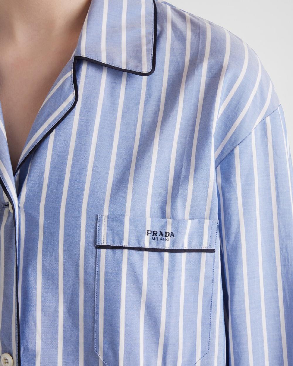 Prada Camisa De Cambray A Rayas