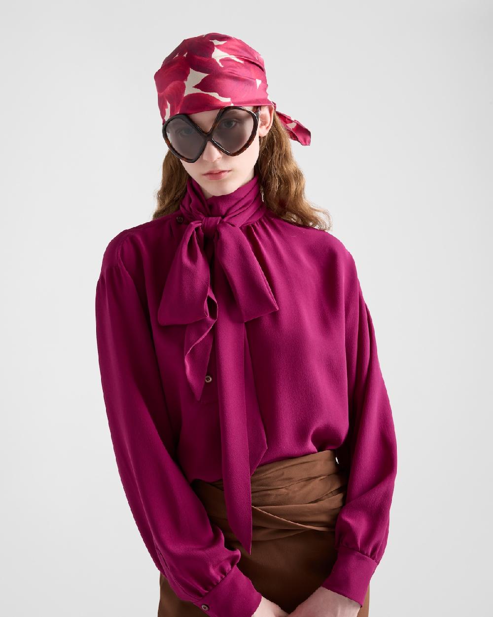 Prada Camisa De Crepé