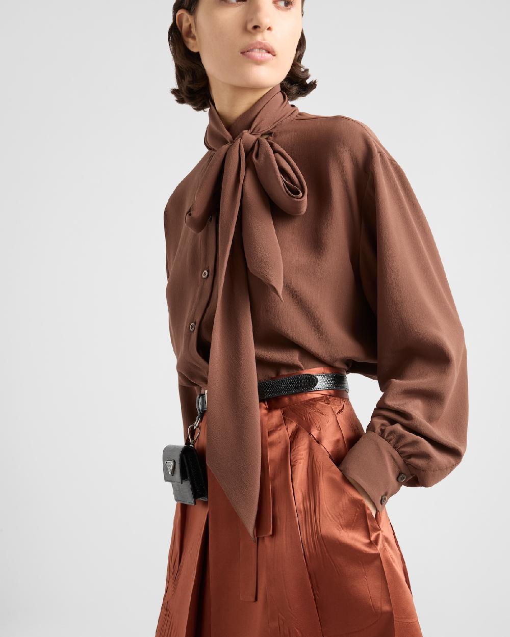 Prada Camisa De Crepé