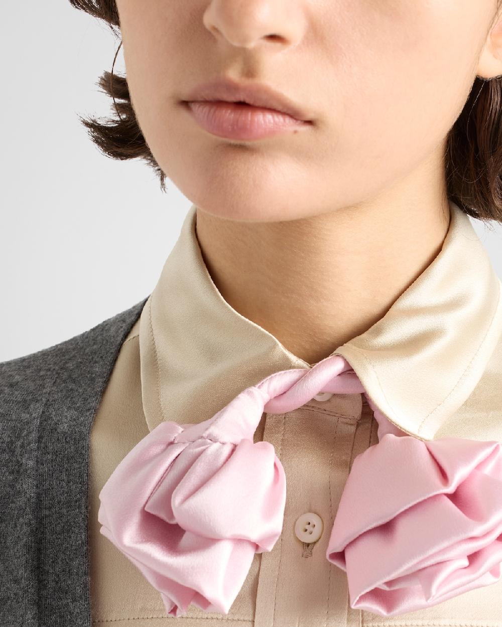 Prada Camisa De Crepé De Satén