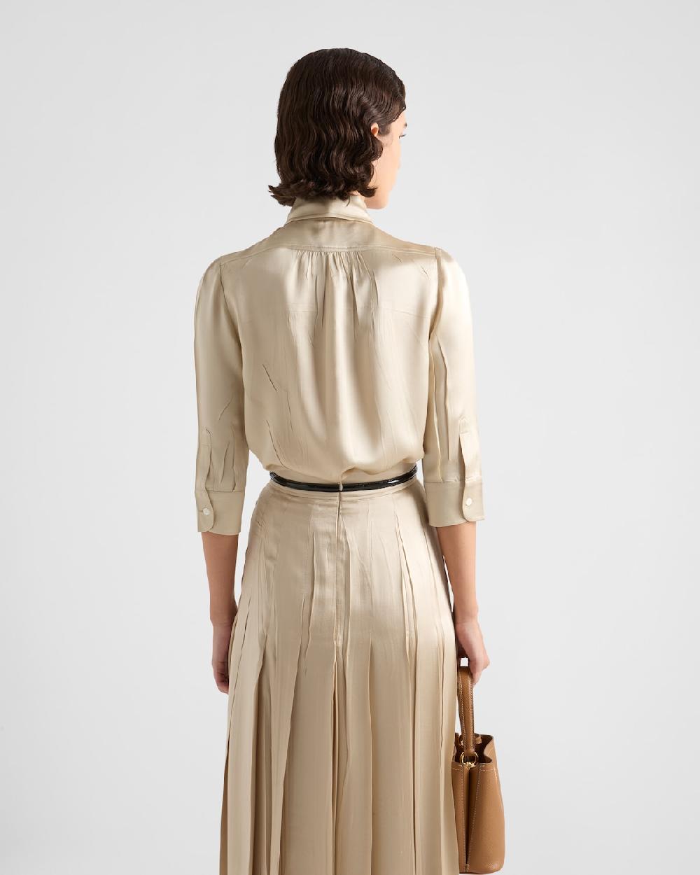 Prada Camisa De Crepé De Satén